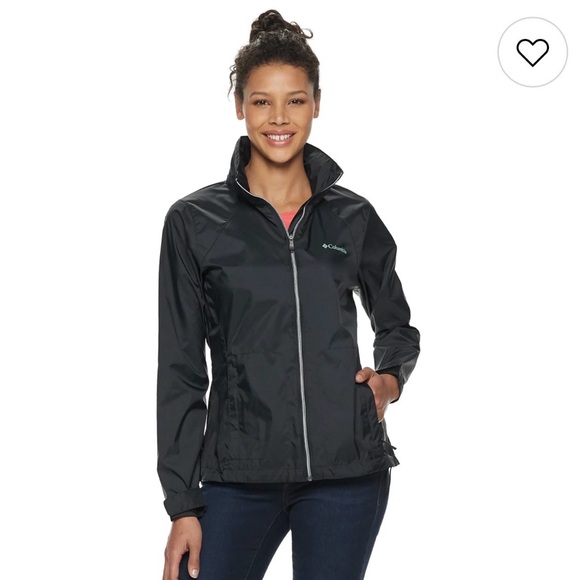COLUMBIA WOMENS SWITCHBACK WINDBREAKER JACKET BLACK - Picture 11 of 12